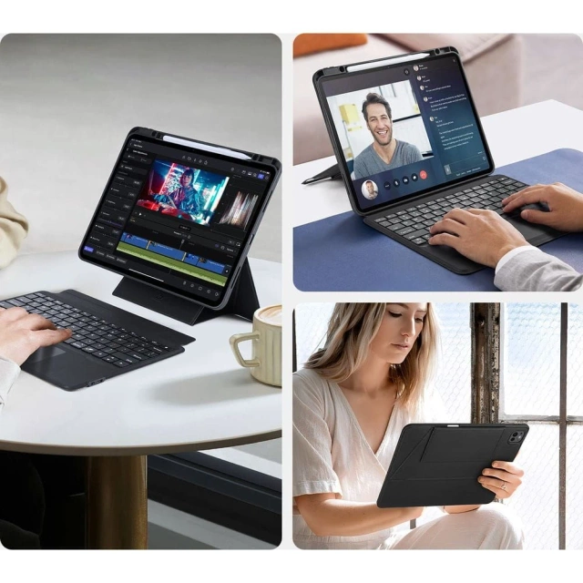 Ochranný kryt s Bluetooth klávesnicí pro iPad Pro 13 (2024) DUX DUCIS DK černý