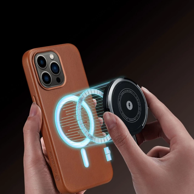 Dux Ducis Naples etui do iPhone 13 Pro Max skórzany pokrowiec (kompatybilny z MagSafe) brązowy