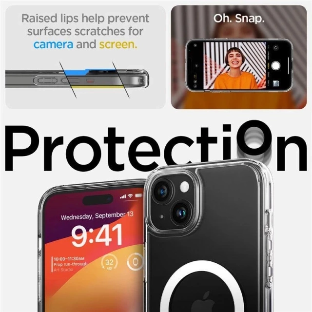 Etui Spigen Ultra Hybrid S MagSafe, kristallklar für iPhone 15 Plus