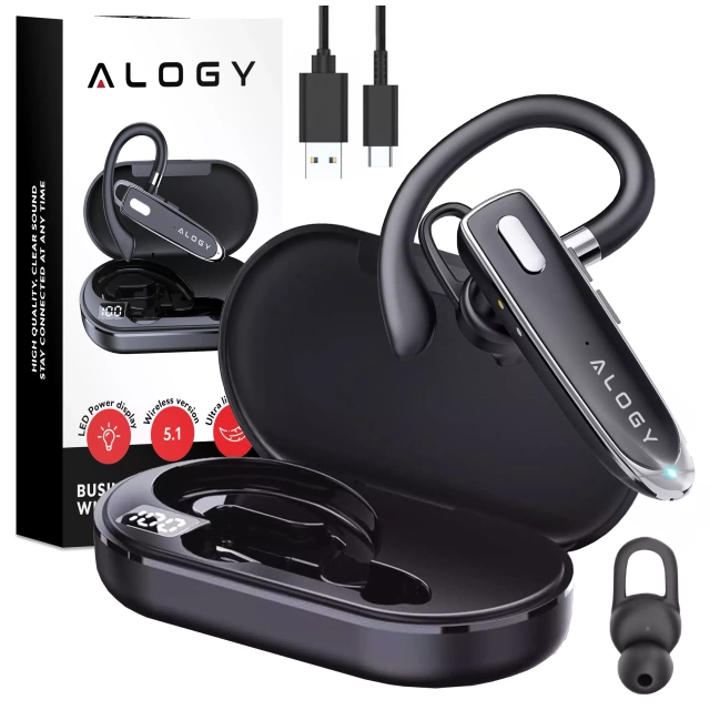 Bezdrátový headset pro hovory Bluetooth 4.0 do auta headset s displejem V8 Black