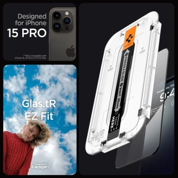 Spigen Glas.tR "Ez Fit" FC 2-pack tempered glass for Apple iPhone 15 Pro Black