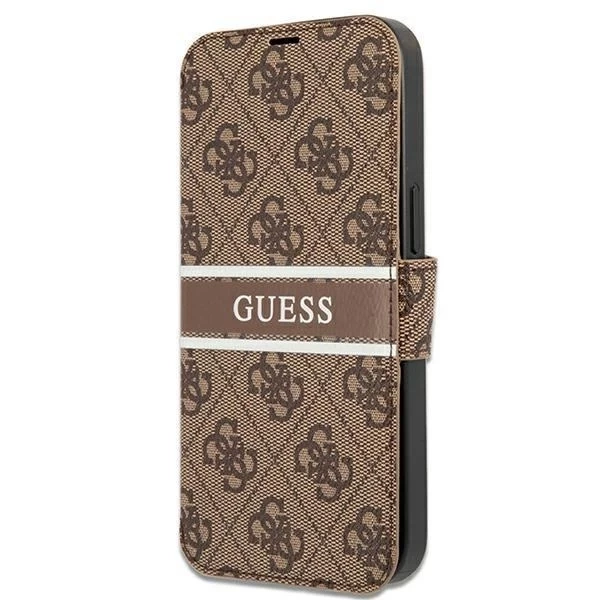 Guess GUBKP13S4GDBR iPhone 13 mini 5,4" hnědá / hnědá kniha 4G Stripe