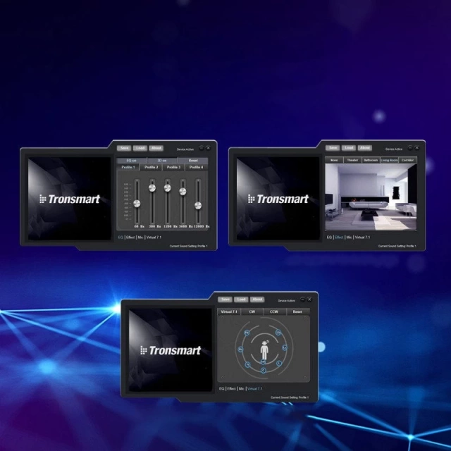 Tronsmart Sparkle RGB kabelová USB sluchátka kolem uší s mikrofonem a dálkovým ovládáním pro hráče černá (467600)