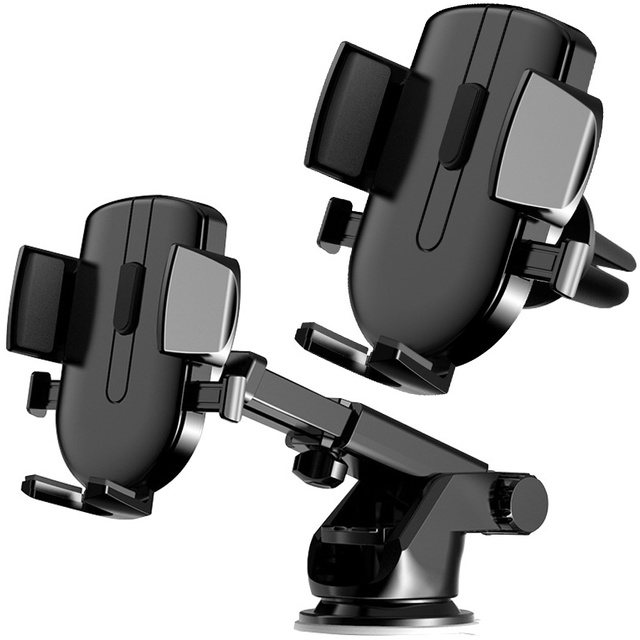 Alogy 2-in-1 car phone holder for the windshield for the dashboard grille Black