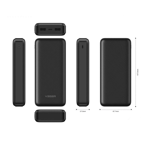 Powerbank External battery VEGER A20 - 20,000mAh black (W2015)
