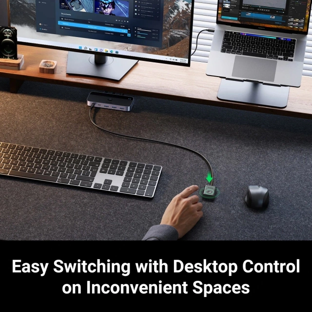 UGREEN CM662 USB 3.0 SWITCH 2-IN-4 REMOTE CONTROL 2x 5Gb/s CABLE