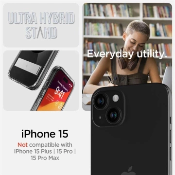 Чохол Spigen Ultra Hybrid S MagSafe з підставкою для iPhone 15 - чорний