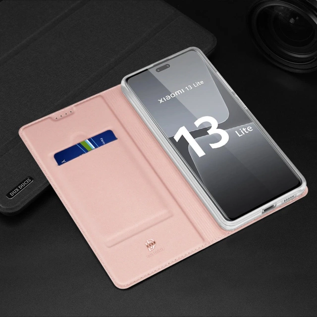 Dux Ducis Skin Pro Hülle für Xiaomi 13 Lite Flip Card Wallet Stand Pink