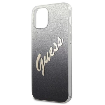 Guess GUHCP12SPCUGLSBK iPhone 12 mini 5,4" čierny/čierny pevný obal Glitter Gradient Script