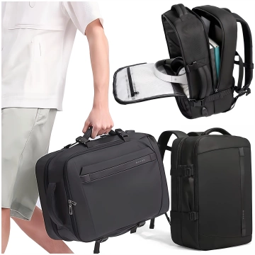 Водонепроникний рюкзак Bange сумка для ноутбука 15.6" travel 47x31x20 см для роботи шкільний літак чоловічий жіночий з портом USB Black