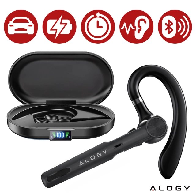 Kabelloses Headset für Bluetooth 4.0-Anrufe, Auto-Headset mit Display V8 Schwarz