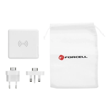 Cestovná nabíjačka Forcell 4v1 8000mAh QC3.0 USB-C powerbanka indukčná