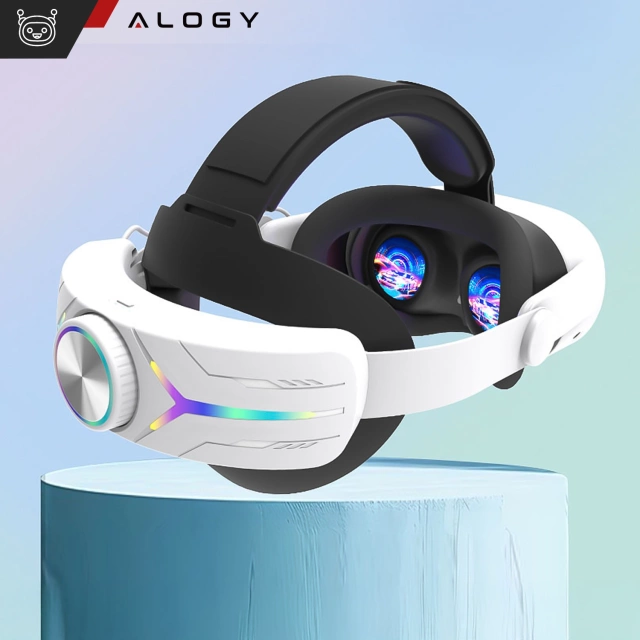 Alogy Verstellbares Ersatzarmband mit 12000mAh Akku für Meta Quest 3 Elite, RGB-Farbe