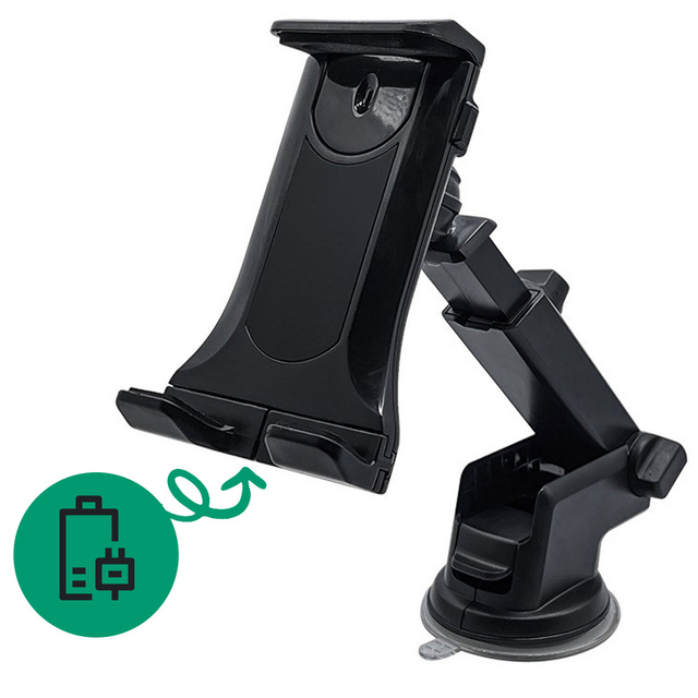 Автомобільний тримач для телефону планшет лобове скло приладова панель для автомобіля міцний регульований 4.7-11 дюймів чорний