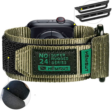 Nylon Strap for Apple Watch 2/3/4/5/6/7/8/9/SE/Ultra 42/44/45/49mm Nylon Band Sport green