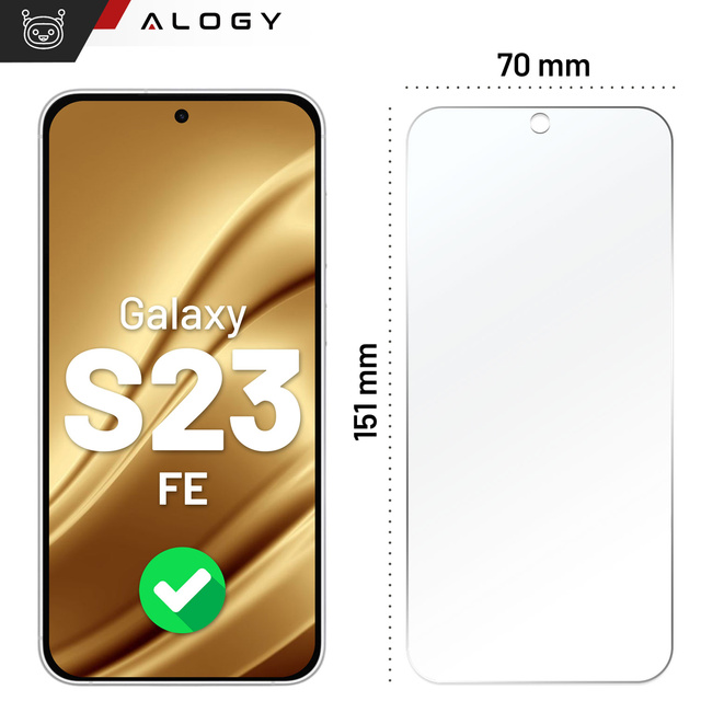 Гібридне скло для Samsung Galaxy S23 FE Захисне покриття для екрану Alogy Flexi Glass 9H Case Friendly Плоский захисний екран