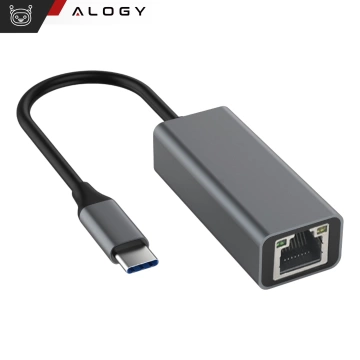 Adaptér USB-C na Ethernet Alogický adaptér LAN RJ45 GIGABIT 1000 MBPS černá