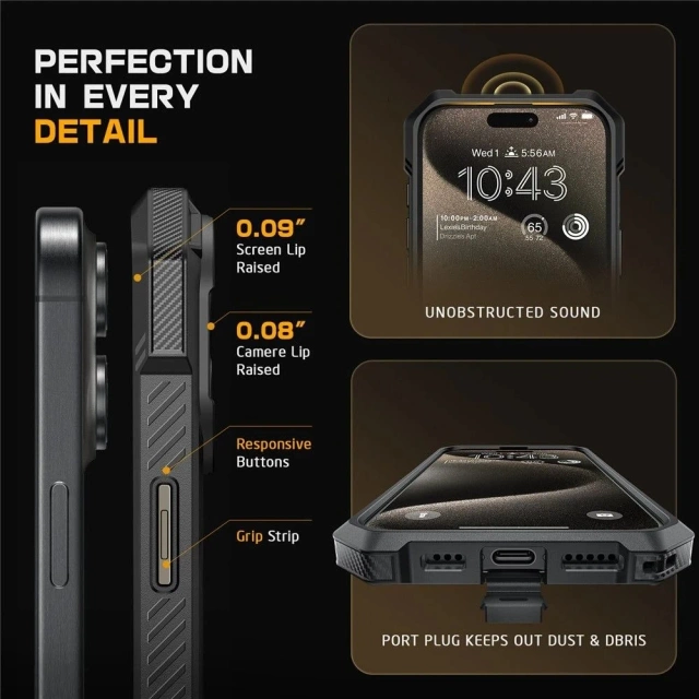 Чохол Etui Supcase UB Grip Mag Magsafe для iPhone 16 чорний