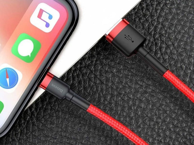 Кабель 3m Baseus Cafule USB Lightning для iPhone iPad iPod 2A Czerwony