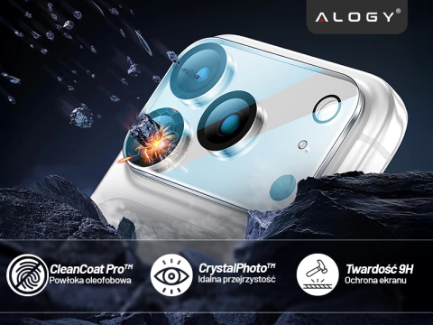 2x sklo objektívu fotoaparátu pre Apple iPhone 16 Pro / 16 Pro Max Alogy Lens Protector Pro Transparent