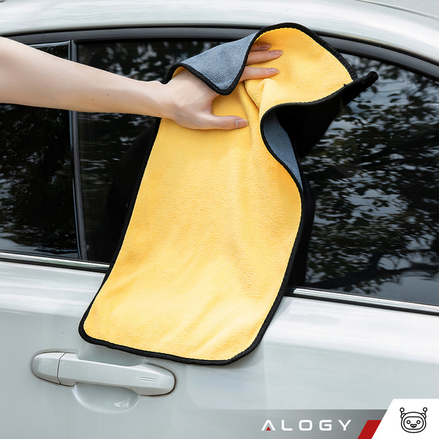 3x Double-sided car towel 30x60 cm velour Microfiber for washing drying cars Alogy Car Detailing cloth