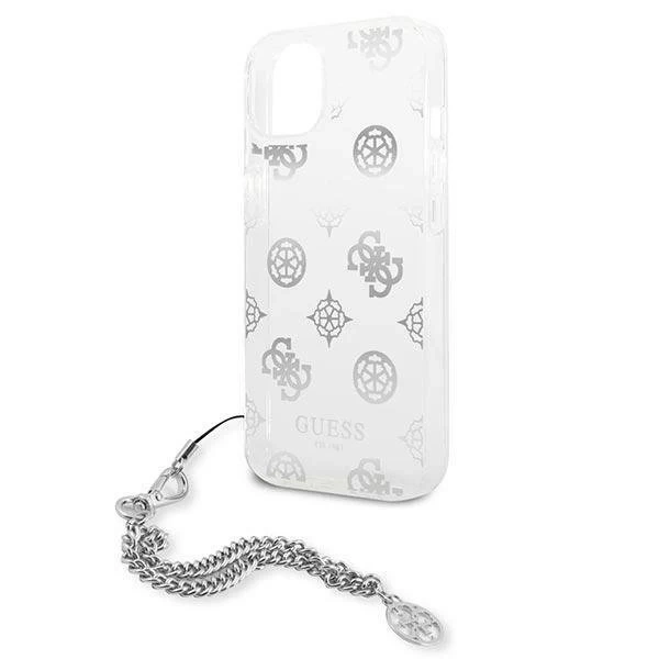 Guess GUHCP13SKSPESI iPhone 13 mini 5,4" srebrny/silver Hardcase Peony Chain Collection