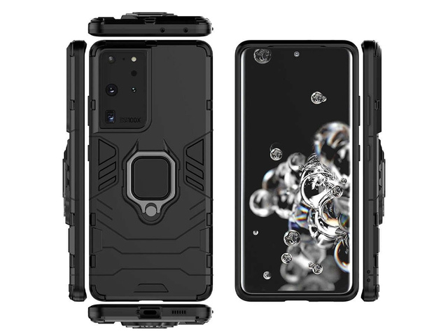 Puzdro Alogy Stand Ring Armor pre Samsung Galaxy S21 Ultra black
