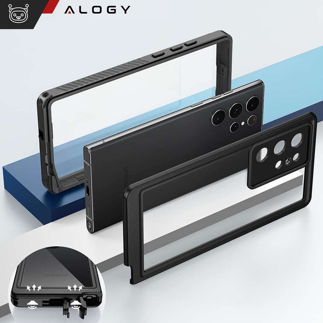 Vodotesné puzdro pre Samsung Galaxy S23 Ultra 360 Alogy Armor IP68 s lanyard Black