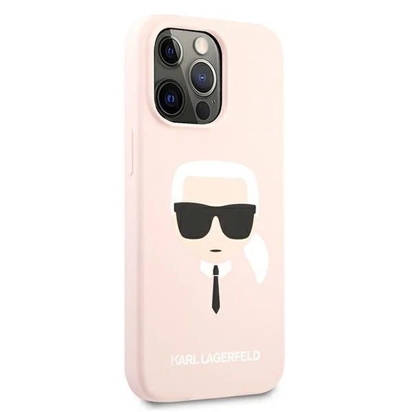 Etui Karl Lagerfeld KLHCP13XSLKHLP для iPhone 13 Pro Max 6,7" рожевий твердий чохол Силіконова голова Карла