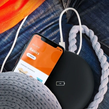 Forcell Qi 15W rýchlonabíjacia USB-C indukčná nabíjačka, tenká čierna