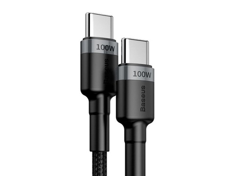 Kábel 2m Baseus Cafule USB-C Quick Charge 3.0 PD 2.0 100W 5A Szary