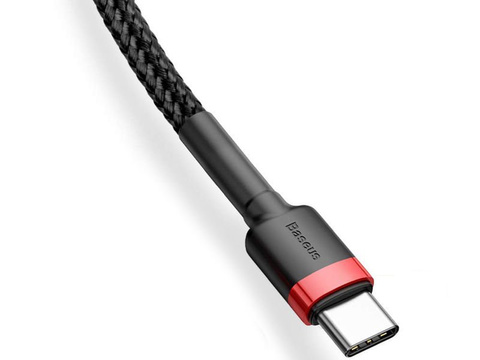 Baseus Kabel Cafule 2x USB-C QC 3A 1m PD червоний чорний