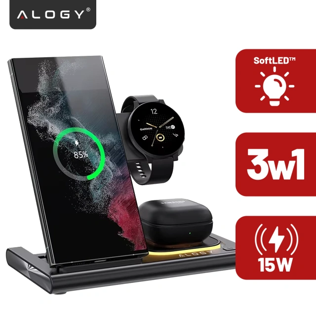 Bezdrôtová nabíjačka pre Samsung: Bezdrôtová nabíjacia stanica 3 v 1 pre Samsung Galaxy Watch 7/6/5/4/3 Pro Classic, Galaxy Buds pre S24 Ultra, S23, S22, S21, S20, Note 20/10, Z Fold