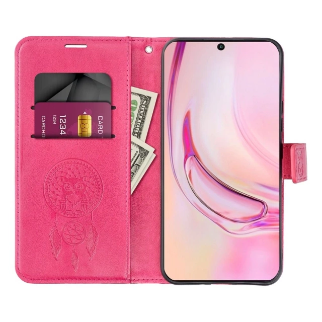 MEZZO Book holster for iPhone 15 Pro dream catcher magenta