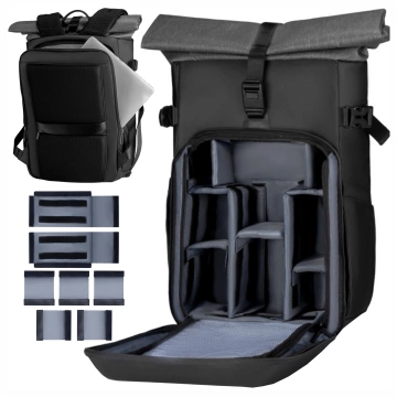 Mark Ryden Camera and Gear Backpack, Waterproof, 30L Capacity, Impact Resistant EVA, with Compartments for Accessories and a 15.6" Laptop (48×27×19 cm) – Black