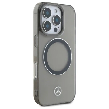 Чохол Mercedes для iPhone 16 Pro Max 6.9" Black Hardcase Silver Ring MagSafe