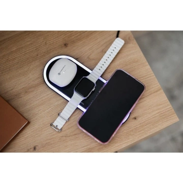 Indukční nabíječka 3v1 Forcell Ellipse Qi pro iPhone a hodinky AirPods 15W