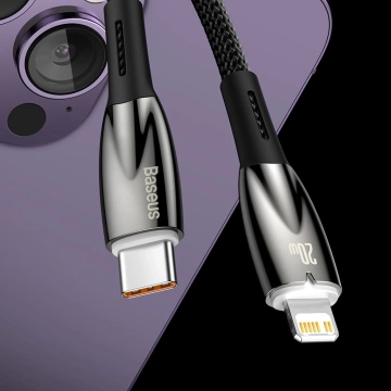 Baseus Glimmer Series Rychlé nabíjecí kabel USB-C 480Mbps PD 100W 1m černý