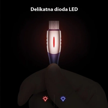 USAMS Geflochtenes Kabel U-Tone microUSB 1,2 m Abschaltung 2A Schnellladung schwarz