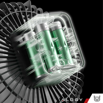 Ventilátor Stolní ventilátor s LED světlem 2v1 Alogy přenosný závěsný stojící bezdrátový závěsný venkovní mini ventilátor s háčkem držák černý