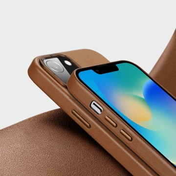 Шкіряний чохол Dux Ducis Grit для iPhone 14 Plus Sleek PU Leather Cover (сумісний з MagSafe) коричневий
