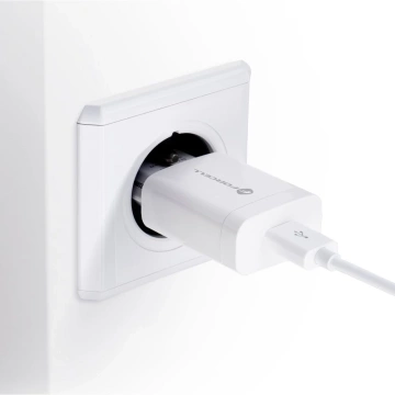 Зарядний пристрій Forcell QC 3.0 USB-C 18 Вт, кабель 1,2 м, білий