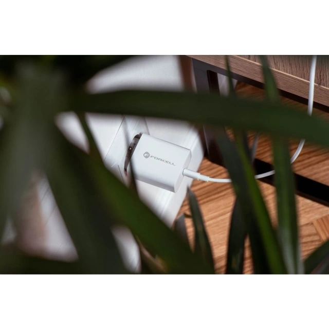 Forcell Fast Charger 25W PD QC 4.0 USB-C USB C to USB C Cable White