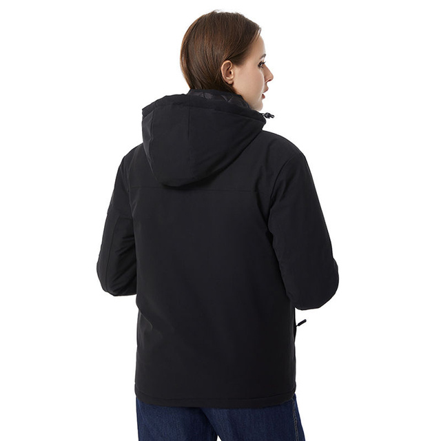 Beheizte beheizbare Elektrojacke Unisex Größe XL Winterkapuze HJ2 Mozos schwarz