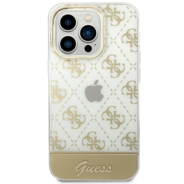 Etui Guess GUHCP14XHG4MHG do Apple iPhone 14 Pro Max 6,7" złoty/gold hardcase 4G Pattern Script