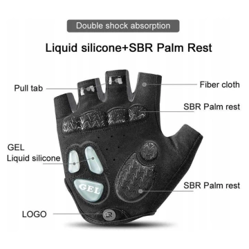 Rockbros S169BGR L cycling gloves with gel inserts - gray