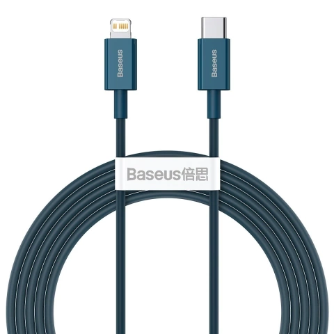 Kábel USB-C do Lightning Baseus Superior Series, 20W, PD, 2m (niebieski)