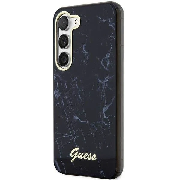 Etui Guess GUHCS23SPCUMAK do Samsung Galaxy S23 S911 čierne/čierne pevné puzdro Marble