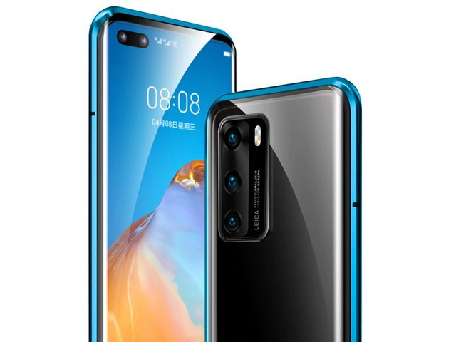 Dr.Fit doppelseitige magnetische Glashülle für Huawei P40 Blue
