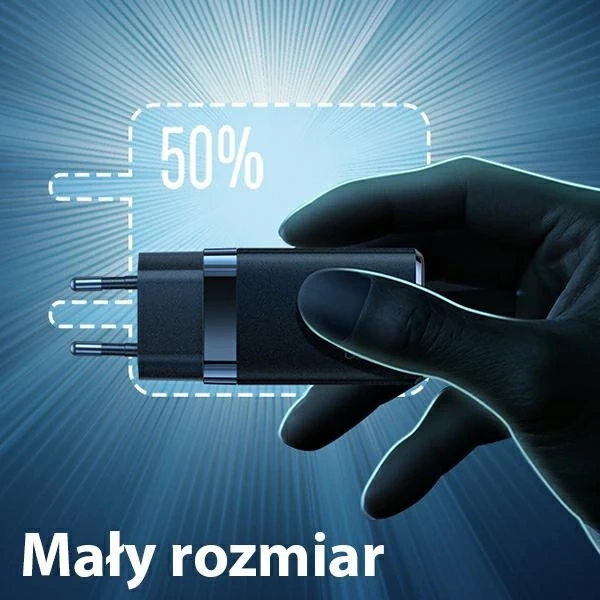 USAMS Ład. siec. T41 USB-C USB GaN 47W PD QC (iba hlava) Rýchle nabíjanie czarny/black CC137TC01 (US-CC137)